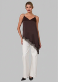 SKIES ARE BLUE:  ASYMMETRIC LACE EDGE CAMI