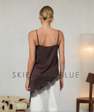 SKIES ARE BLUE:  ASYMMETRIC LACE EDGE CAMI