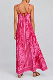 ROSA:  SPAGHETTI STRAP TROPICAL PALM SWING DRESS
