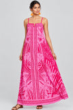 ROSA:  SPAGHETTI STRAP TROPICAL PALM SWING DRESS
