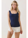 FINAL TOUCH:  DOUBLE LAYER SQ NECK TANK