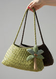 EMBERLOOM  WOVEN PALM ACCENT SHOULDER BAG